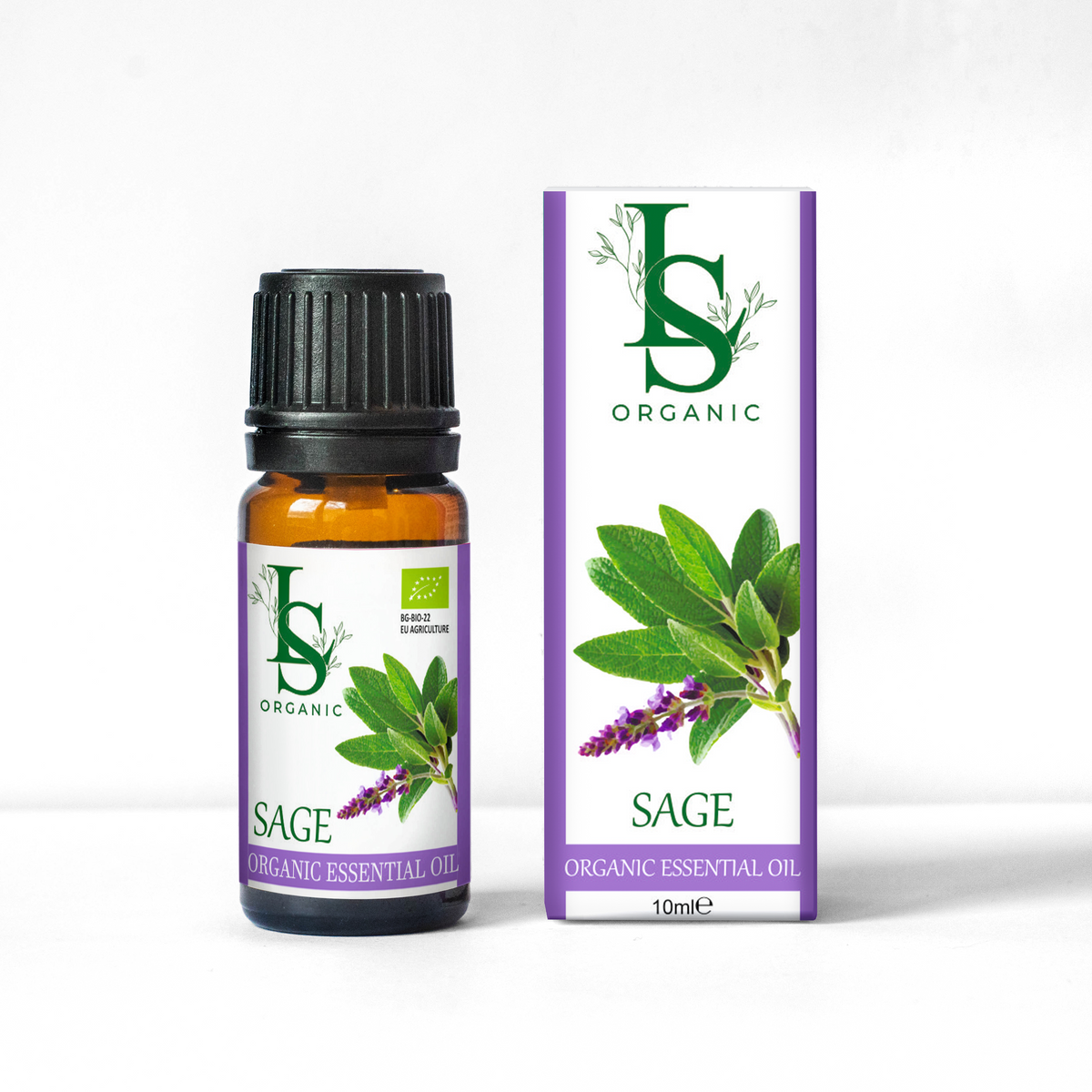 Organic Sage Essential Oil | Bulgarian Pure Sage Oil (Salvia Officinalis) 10 ml.
